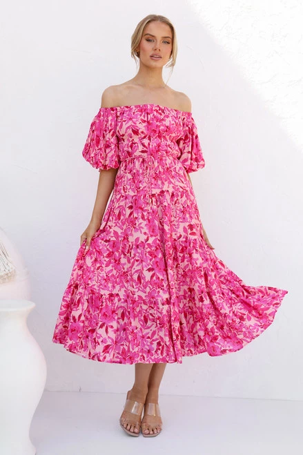 Monette Dress FUCHSIA FLORAL 6 Monette Dress FUCHSIA FLORAL - Image 4