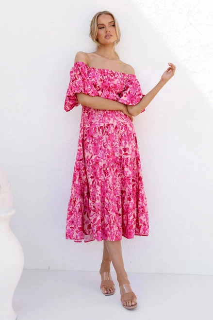 Monette Dress FUCHSIA FLORAL 5 Monette Dress FUCHSIA FLORAL - Image 3