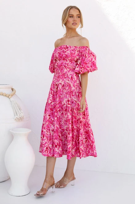 Monette Dress FUCHSIA FLORAL 8 Monette Dress FUCHSIA FLORAL - Image 6
