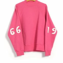 KAPITAL 1966 FLEECE | Raglan Mock Neck Sweater | Pink