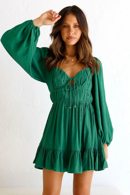 Danny Dress FOREST GREEN 6 Danny Dress FOREST GREEN - Image 4