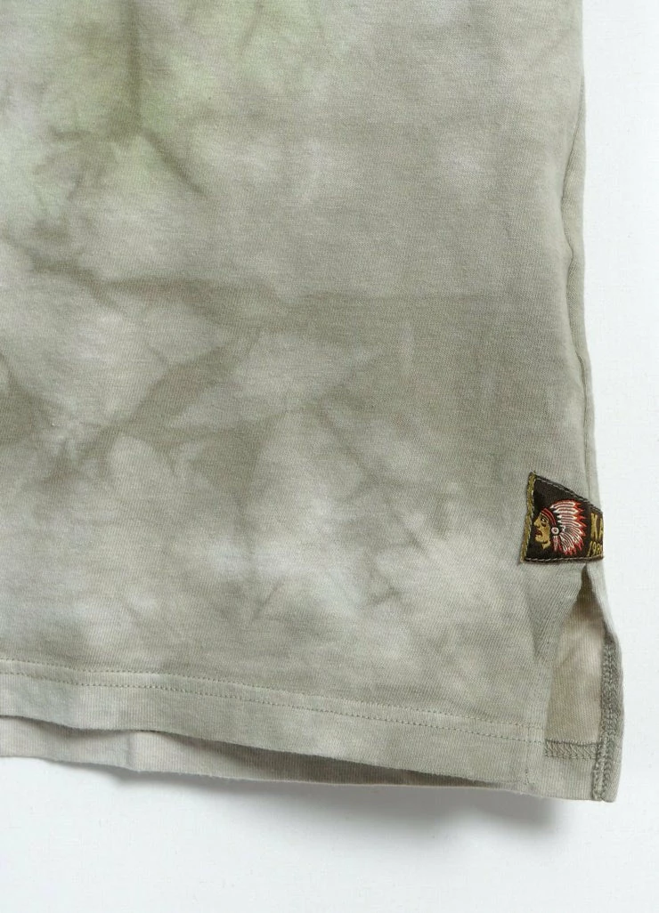 KAPITAL 4 FLAGS | 20/- Jersey Pennant T | Khaki X Yellow 5 KAPITAL 4 FLAGS | 20/- Jersey Pennant T | Khaki X Yellow - Image 3