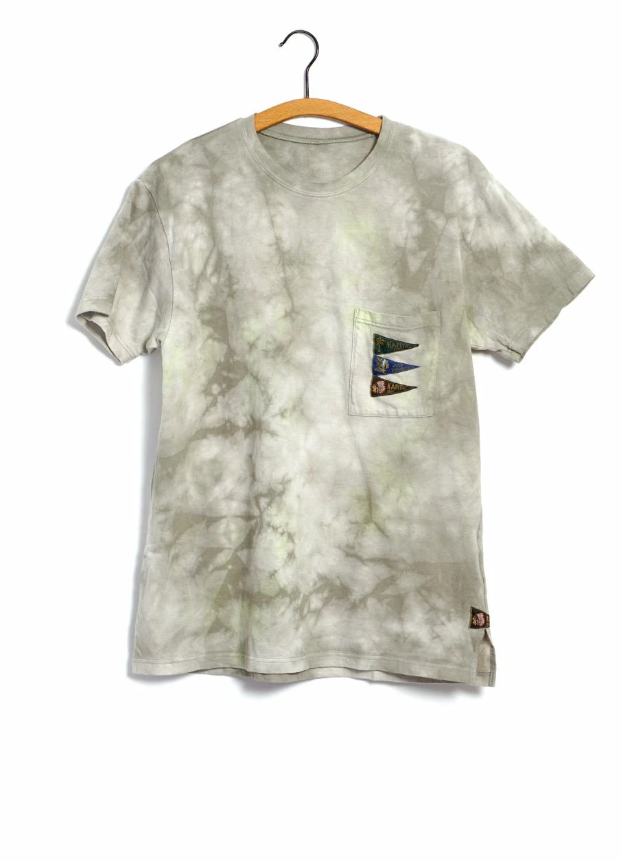 KAPITAL 4 FLAGS | 20/- Jersey Pennant T | Khaki X Yellow 3 KAPITAL 4 FLAGS | 20/- Jersey Pennant T | Khaki X Yellow