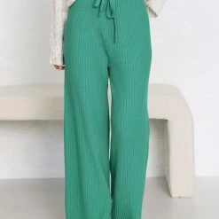 Levi Knit Pants TEAL 18 Levi Knit Pants TEAL -Heschung shop 464L8A1795 45396.1653539901