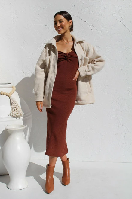 Zoe Dress TAN 7 Zoe Dress TAN - Image 5