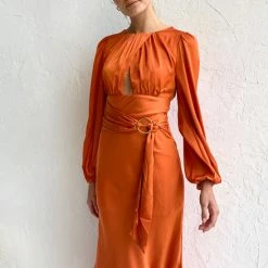 Tatiana Dress ORANGE -Heschung shop 8IMG 2192 1 38253.1655784411