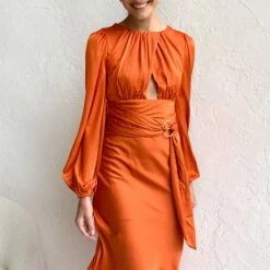 Tatiana Dress ORANGE -Heschung shop 9IMG 2150 1 18419.1655784492