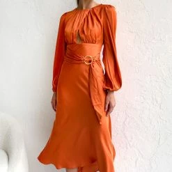 Tatiana Dress ORANGE -Heschung shop 9IMG 2173 1 71131.1655784434