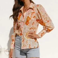 Quincy Top ORANGE FLORAL