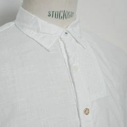 KAPITAL KATMANDU | Short Sleeve Patch Shirt | White -Heschung shop EK 1212 White Patch KATMANDU Shirt 2022 4