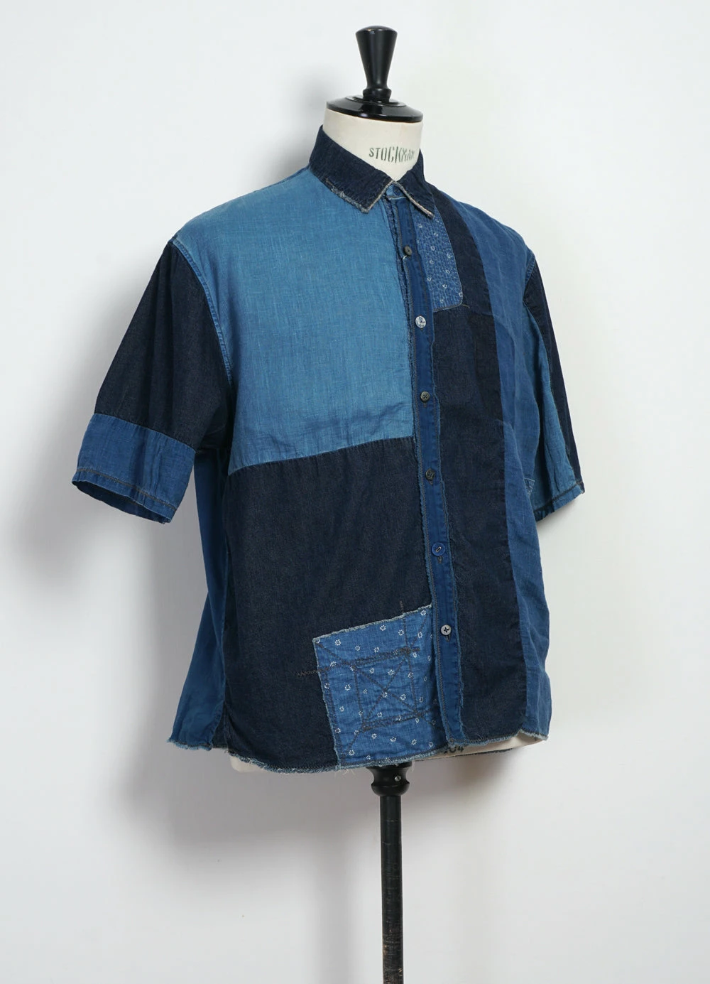 KAPITAL KATMANDU | Short Sleeve Patchwork Shirt | Indigo 5 KAPITAL KATMANDU | Short Sleeve Patchwork Shirt | Indigo - Image 3