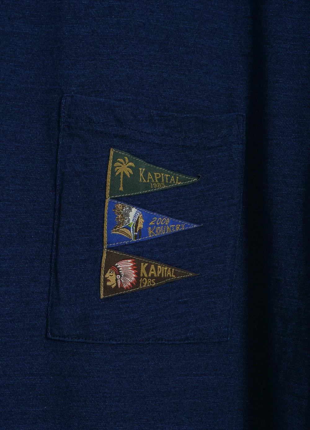 KAPITAL 4 FLAGS | Jersey Pennant T | Indigo 6 KAPITAL 4 FLAGS | Jersey Pennant T | Indigo - Image 4
