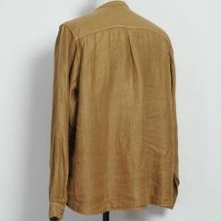 KAPITAL PENNY SHIRT | Gauze Linen Herringbone Shirt | Gold 8 KAPITAL PENNY SHIRT | Gauze Linen Herringbone Shirt | Gold -Heschung shop EK 598 Gauze Linen Herringbone Stand Penny Shirt 3