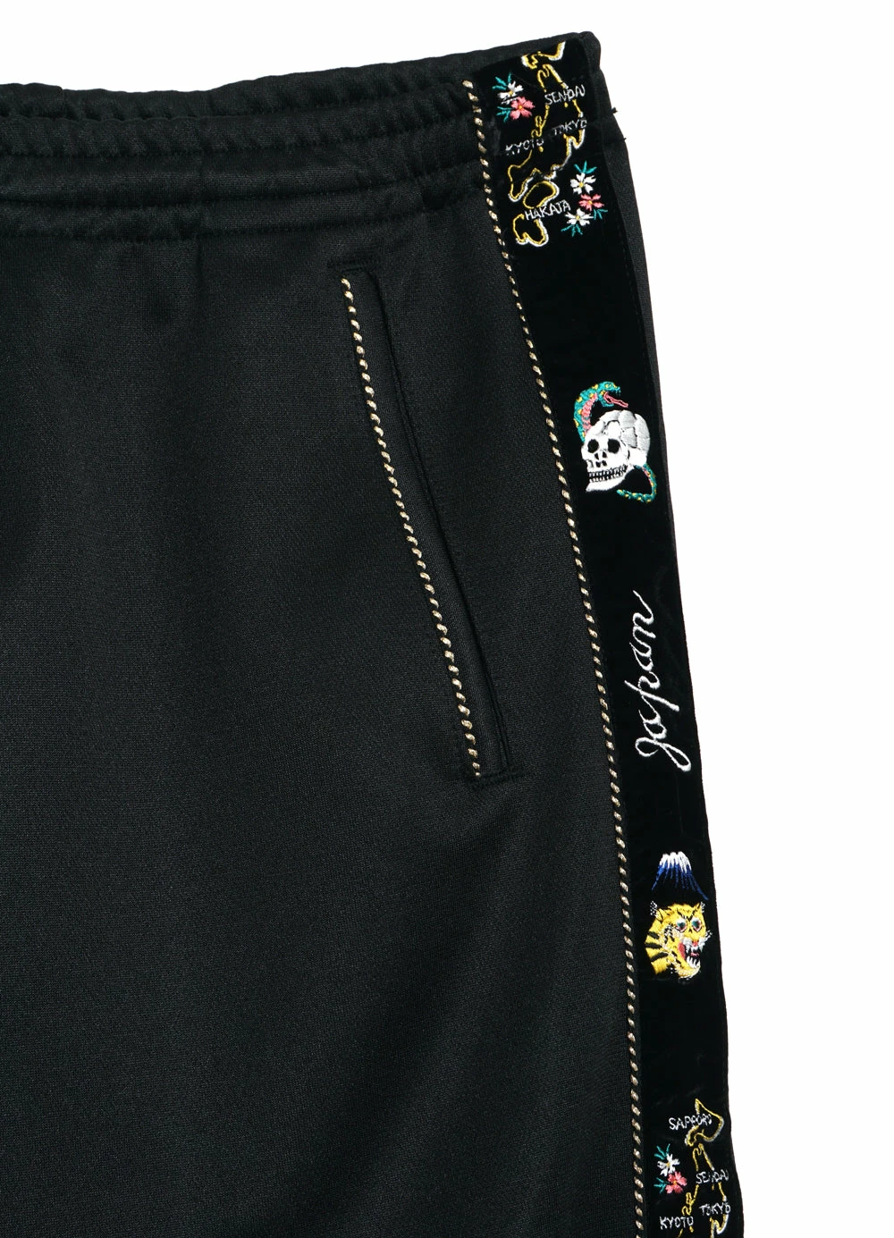KAPITAL SKA TAPE | Track Pants | Black 4 KAPITAL SKA TAPE | Track Pants | Black - Image 2