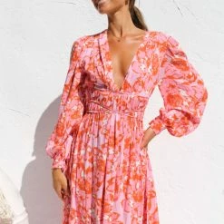 Olena Dress PINK FLORAL 13 Olena Dress PINK FLORAL -Heschung shop IMG 2999 00191.1661399286
