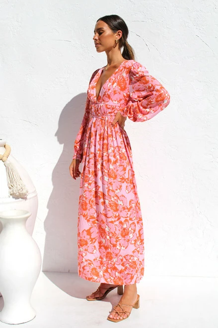Olena Dress PINK FLORAL 9 Olena Dress PINK FLORAL - Image 7