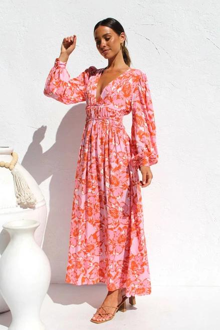 Olena Dress PINK FLORAL 4 Olena Dress PINK FLORAL - Image 2