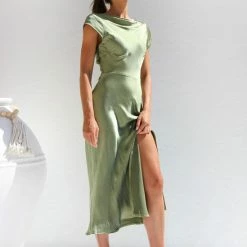 Elena Dress OLIVE -Heschung shop IMG 5884 41599.1665451551