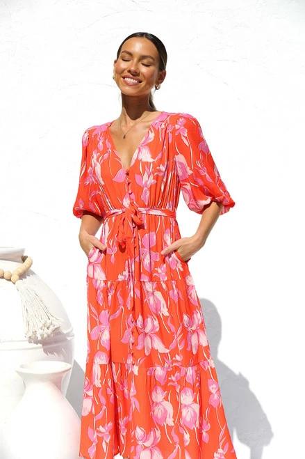 Marietta Dress RED FLORAL 4 Marietta Dress RED FLORAL - Image 2