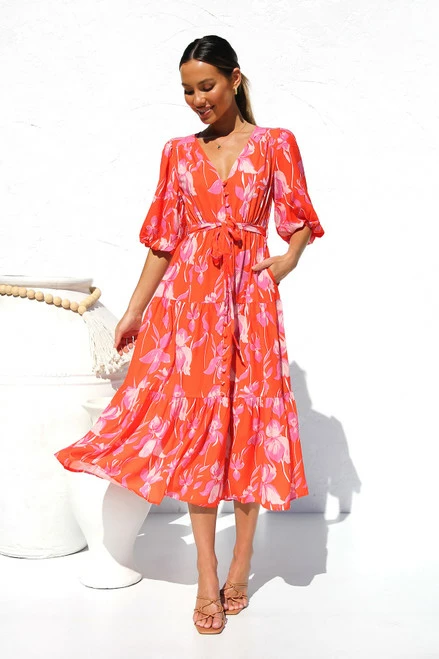 Marietta Dress RED FLORAL 3 Marietta Dress RED FLORAL