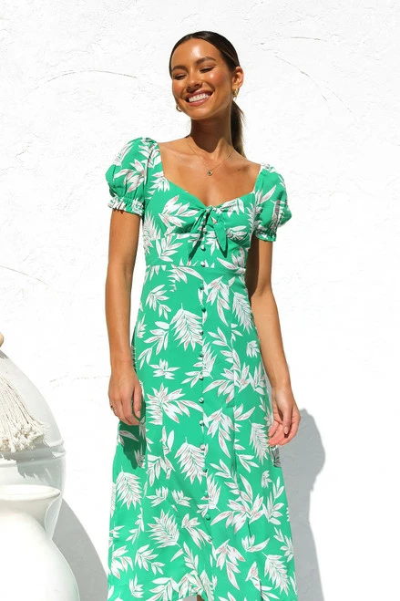 Kodie Dress GREEN FLORAL 4 Kodie Dress GREEN FLORAL - Image 2