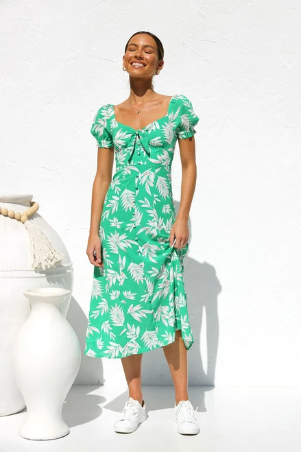 Kodie Dress GREEN FLORAL 8 Kodie Dress GREEN FLORAL - Image 6