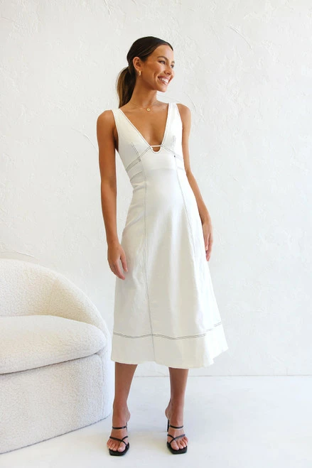 Elki Dress WHITE DENIM 3 Elki Dress WHITE DENIM
