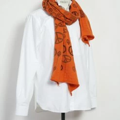 KAPITAL PEACE | Compressed Wool Scarf | Orange 7 KAPITAL PEACE | Compressed Wool Scarf | Orange -Heschung shop K2109XG512 orange 3