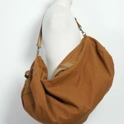 KAPITAL DENIM REPAIR SERVICE | Large Boston Bag | Camel -Heschung shop K2204XB523 8 Canvas DENIM REPAIR SERVICE Boston Bag 3
