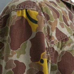 KAPITAL HAPPY PEEK-A-BOO | Herringbone Camo Jacket | Beige/Khaki -Heschung shop K2209LJ024 Herringbone HAPPY PEEK A BOO Camo 1st JKT 3