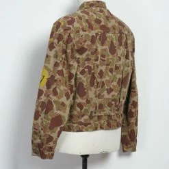 KAPITAL HAPPY PEEK-A-BOO | Herringbone Camo Jacket | Beige/Khaki -Heschung shop K2209LJ024 Herringbone HAPPY PEEK A BOO Camo 1st JKT 4