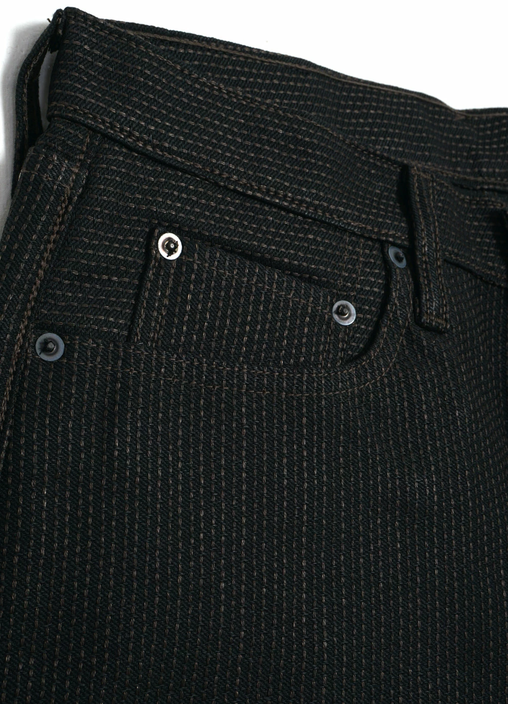 KAPITAL CENTURY DENIM MONKEY CISCO | Sashiko 5P Jeans | N9S(Mud) 5 KAPITAL CENTURY DENIM MONKEY CISCO | Sashiko 5P Jeans | N9S(Mud) - Image 3