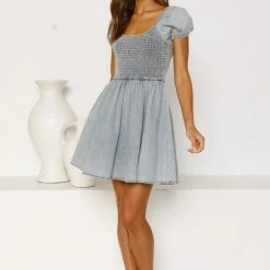 Angelina Dress DENIM -Heschung shop L4A0251 40728.1646879208