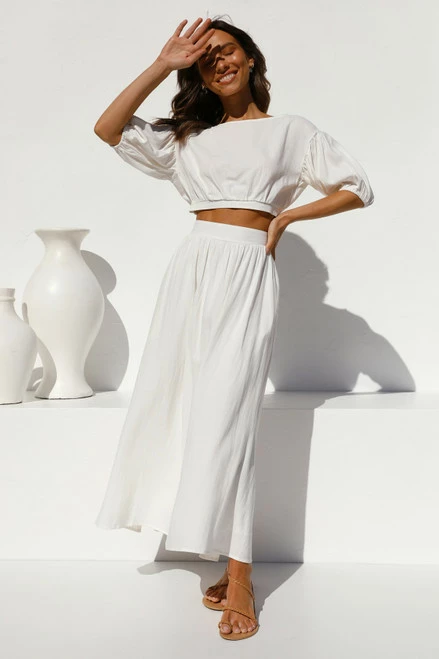 Bea Maxi Skirt WHITE 5 Bea Maxi Skirt WHITE - Image 3