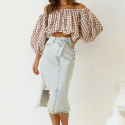 Pia Denim Skirt VINTAGE WASH -Heschung shop L4A0980 78964.1641878589