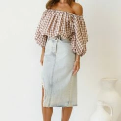 Pia Denim Skirt VINTAGE WASH -Heschung shop L4A0991 83621.1641878589