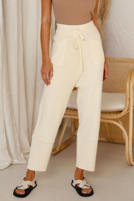 Miguel Knit Pants CREAM 4 Miguel Knit Pants CREAM - Image 2