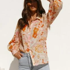 Quincy Top ORANGE FLORAL -Heschung shop L4A1542 1 83540.1648179049