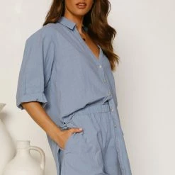 Sabrina Shorts BLUE -Heschung shop L4A1972 81442.1649653754