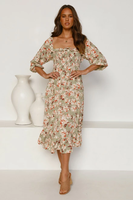 Neve Dress SAGE FLORAL 5 Neve Dress SAGE FLORAL - Image 3