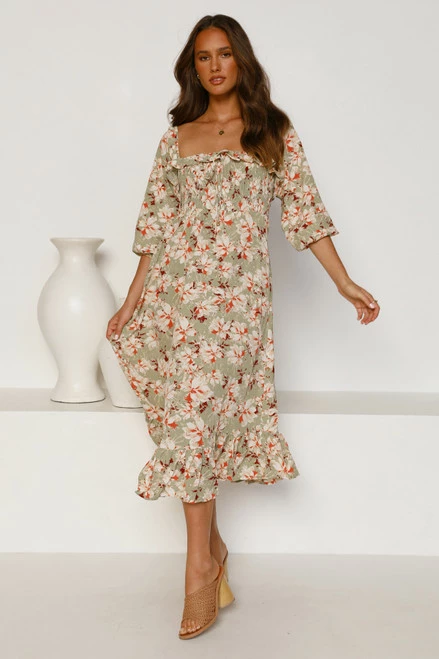 Neve Dress SAGE FLORAL 8 Neve Dress SAGE FLORAL - Image 6