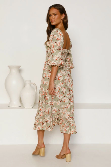 Neve Dress SAGE FLORAL 4 Neve Dress SAGE FLORAL - Image 2