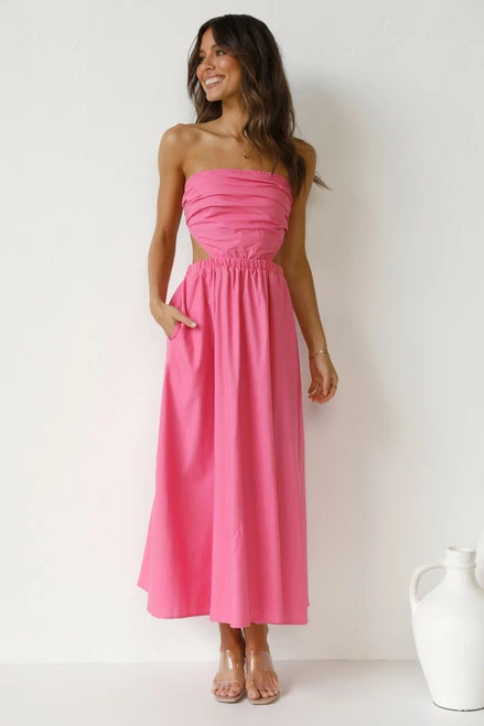 Dani Midi Dress PINK 11 Dani Midi Dress PINK - Image 9