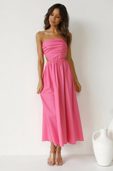Dani Midi Dress PINK 10 Dani Midi Dress PINK - Image 8