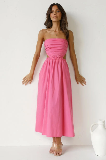 Dani Midi Dress PINK 12 Dani Midi Dress PINK - Image 10