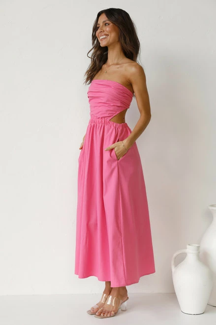 Dani Midi Dress PINK 8 Dani Midi Dress PINK - Image 6