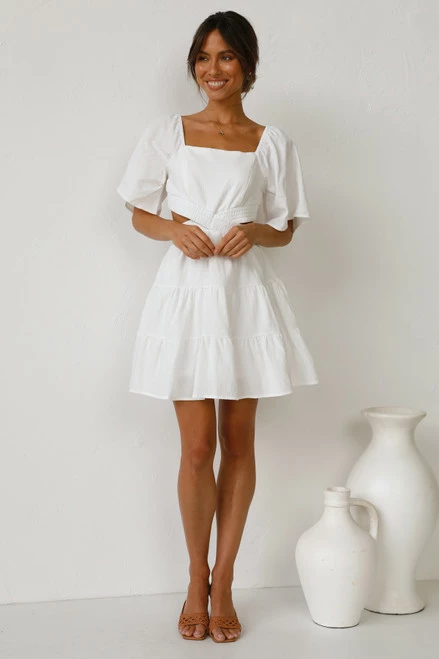 Julina Mini Dress WHITE 6 Julina Mini Dress WHITE - Image 4