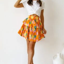 Florencia Skirt ORANGE -Heschung shop L4A3208 43304.1639023675
