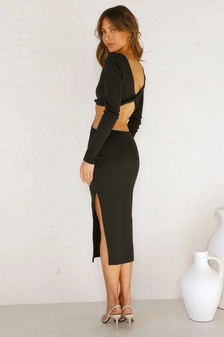 Tina Midi Dress BLACK 5 Tina Midi Dress BLACK - Image 4