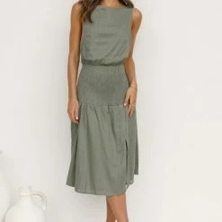 Joanne Midi Dress OLIVE 17 Joanne Midi Dress OLIVE -Heschung shop L4A4724 98574.1644302189